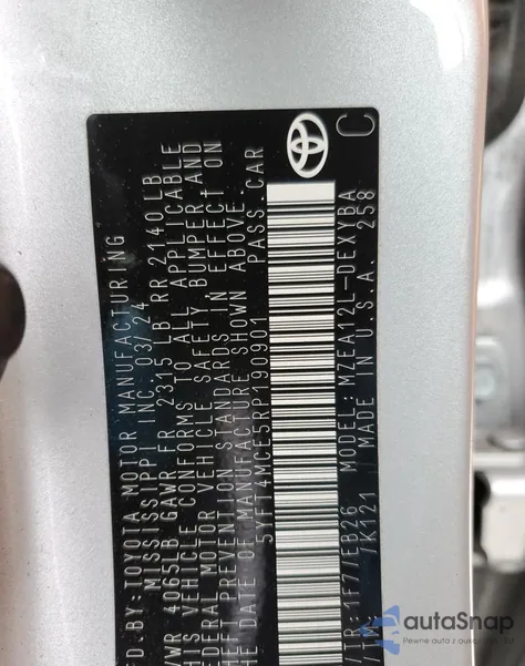 2024 Toyota Corolla Xse from USA, damaged, VIN 5YFT4MCE5RP190901